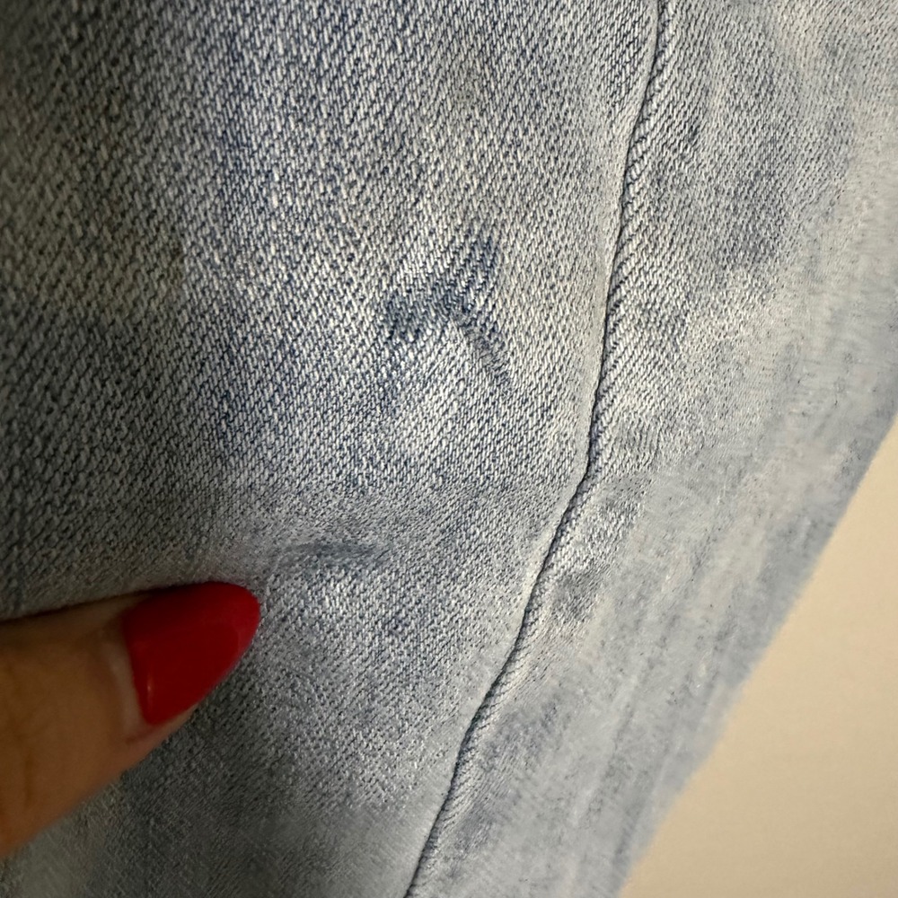 Risen Jeans Womens Size 5/27 High Rise Straight  Light Wash Front Seam Raw Hem - Picture 3 of 5